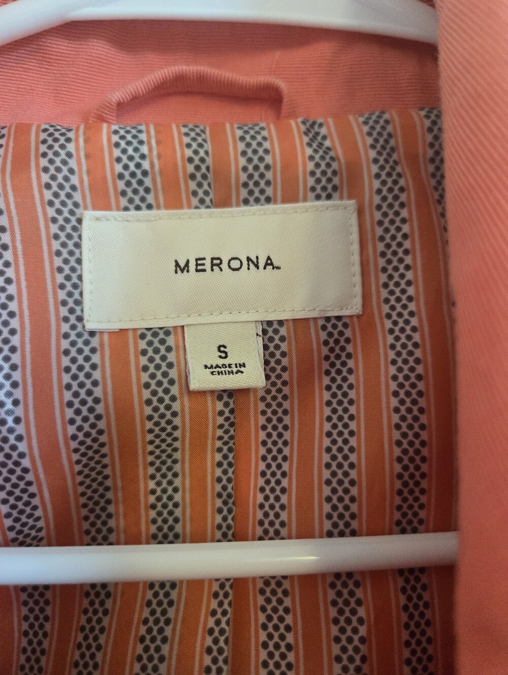 Merona Coral Double-Breasted Trench Coat with Belt - Picture 4 of 9